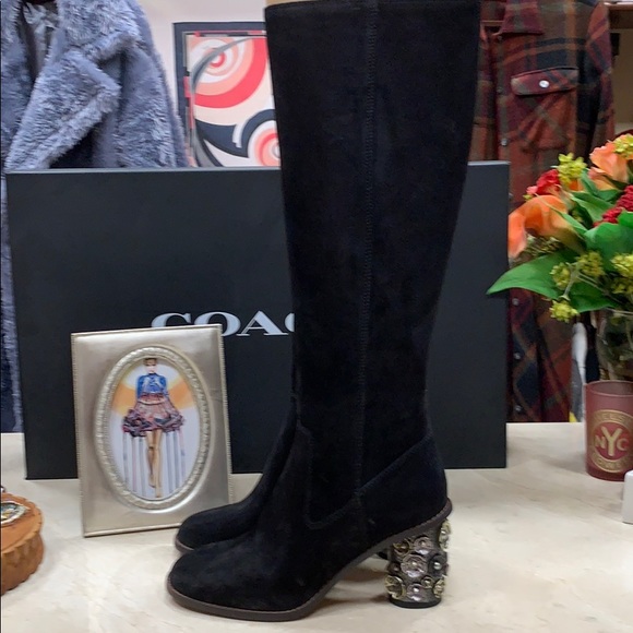 coach tea rose boots